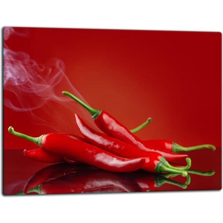TMK ArtDeko - Snijplank - Glas - 52x40 cm - Decoratief Chilli