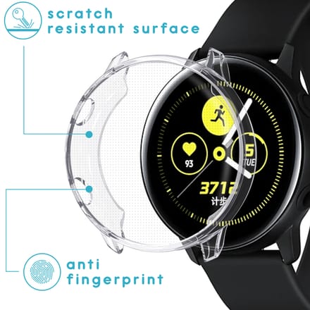 Hoesje Full Cover - Geschikt voor Samsung Galaxy Watch Active2 - 44 mm - Screen protector - Case/Cover - Transparant