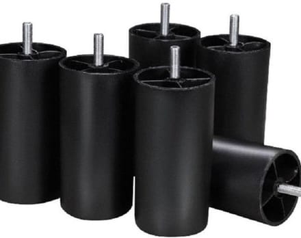 POTENSET - ROND 15 cm hoog -6 Stuks - Kunststof - zwart - Boxspring - M8