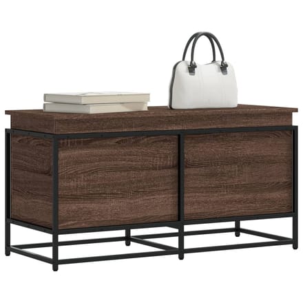 vidaXL - Opbergbox - met - deksel - 100x40x51,5 - cm - bewerkt - hout - bruin - eiken