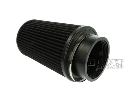 Universeel luchtfilter 200mm / 89mm aansluiting, zwart