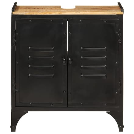 vidaXL - Wastafelkast - 55x35x60 - cm - ijzer - en - massief - mangohout