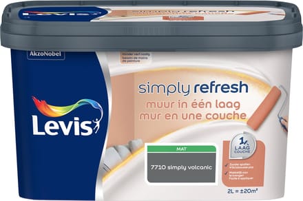 Levis - Simply Refresh Muur In Een Laag - Simply Volcanic - 2 L