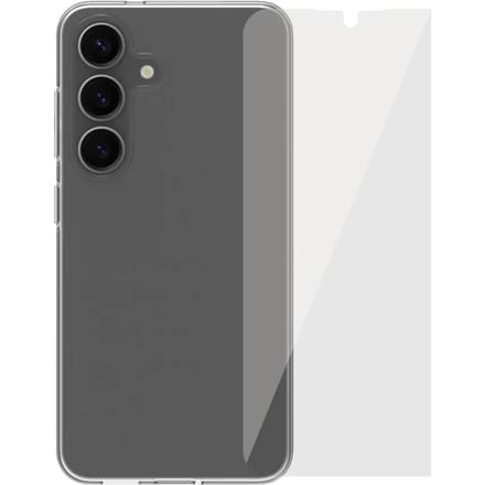 BlueBuilt Samsung Galaxy S25 Back Cover Transparant + Screenprotector Glas