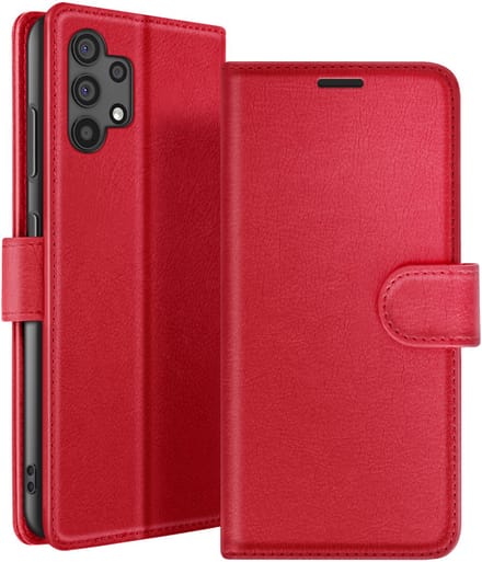 Zanae, Hoesje geschikt voor Galaxy A32 5G - Wallet Case & Magneetsluiting, Rood
