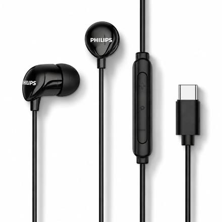 Philips oordopjes met draad - USB-C - Remote met microfoon - zwart