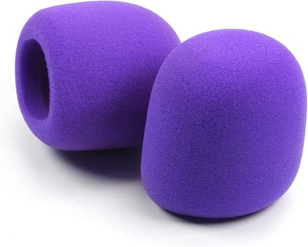 2 Stuks Dikke Spons Schuim Microfoon Windscherm Paars - Bescherming voor Handheld Microfoons