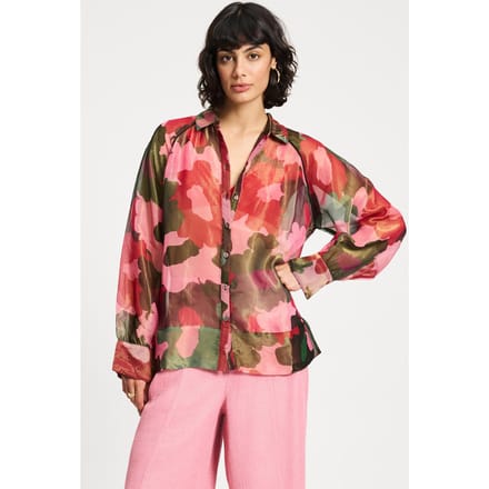 POM Amsterdam Blouse - Abstract Flower Shimmer Multi Colour Taglia: 40 | Magliette intime Outlet | Donna