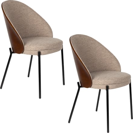 Dutchbone Rodin Eetkamerstoelen Beige - Set van 2