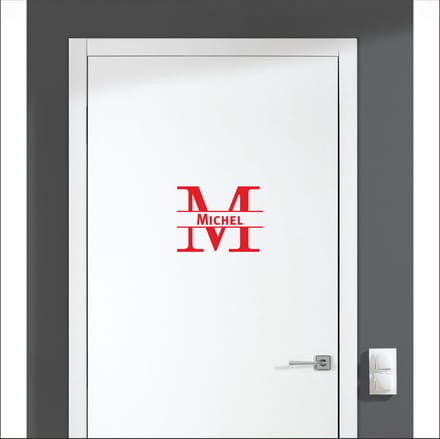 Deursticker Met Naam -  Michel - Rood
