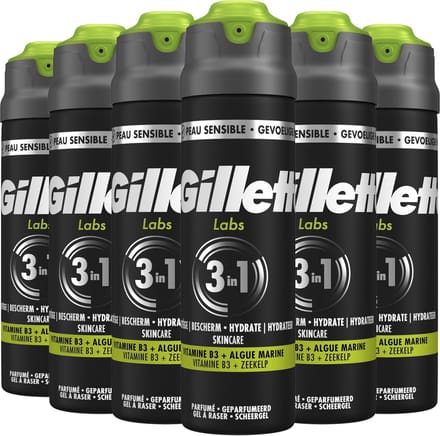 Gillette Labs Snel Schuimende Scheergel - Voor Mannen - 6 x 198ml