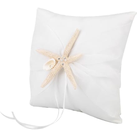 Ivoor Ringdrager Kussen Houder Trouwring Kussen met Zeester(20*20cm) 20x20cm / 7.9x7.9in white