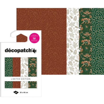 Set Texture Decopatch papier "WOUD" hotfoil Limited Edition