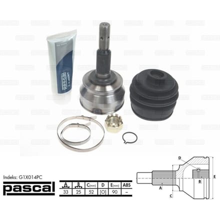 Homokineet reparatie set, aandrijfas PASCAL G1X014PC