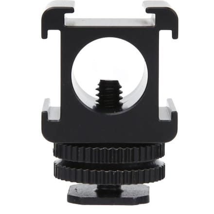 Metalen Camera Tri Hot Shoe Mount Adapter voor Microfoon LED Videolamp Monitor white
