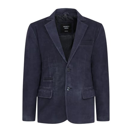 Mannen Italiaanse marineblauwe leren blazerjas met leren blazerjack - Aarau