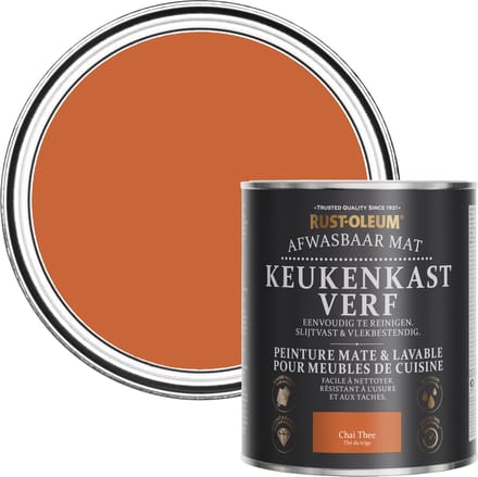 Rust-Oleum Oranje Afwasbaar Mat Keukenkastverf - Chai Thee 750ml
