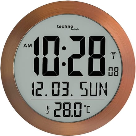 Technoline WS 8038 - Digitale radiogestuurde wandklok / tafelklok - Thermometer - Datum - Wekker functie