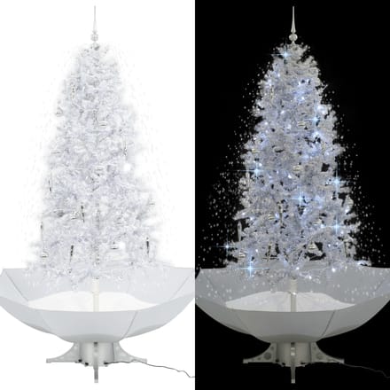 vidaXL - Kerstboom - sneeuwend - met - paraplubasis - 190 - cm - wit