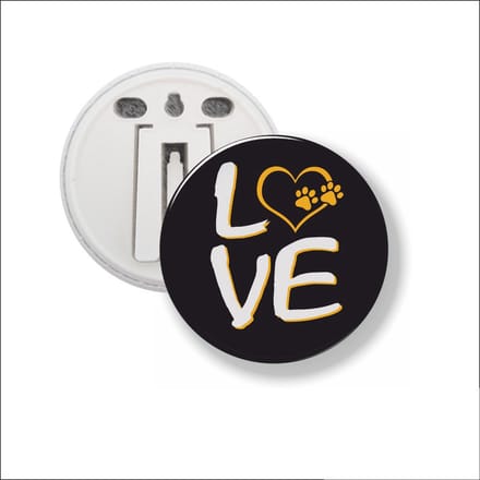 Button Met Clip 58 MM - Love Honden