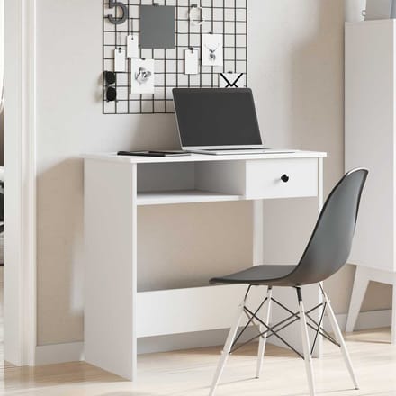 vidaXL - Bureau - 80x40x75 - cm - bewerkt - hout - wit