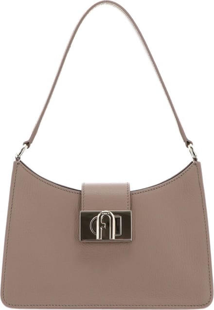 FURLA Leren Schoudertas 1927 Soft Shoulder Bag Greige Taupe