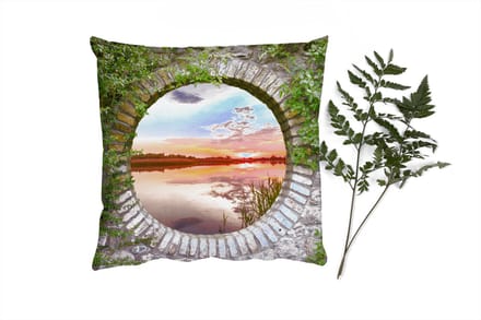 Sierkussens - Kussentjes Woonkamer - 60x60 cm - Zee - Zonsondergang - Doorkijk
