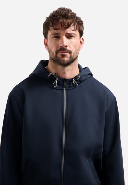 No Excess Sweater full zipper hooded interloc night