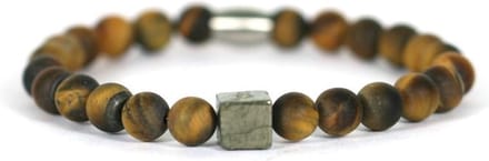 IbizaMen - pyrite blok  matte tijgeroog 22cm