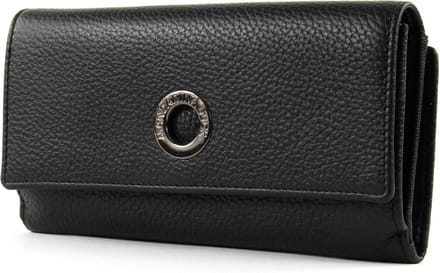 MANDARINA DUCK Portemonnee Mellow Leather Wallet with Flap Nero Zwart