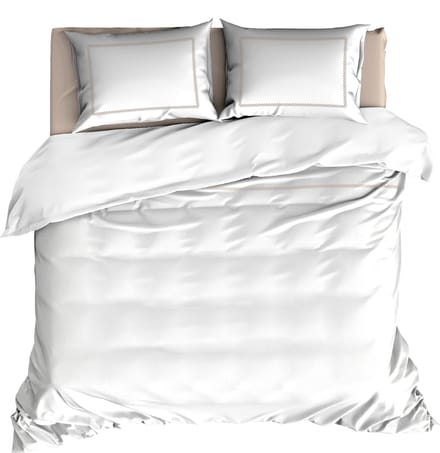 Livello Dekbedovertrek Zigzag White/Stone 2 persoons