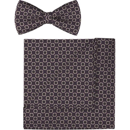 OLYMP Vlinderdas / pochet set, Aubergine