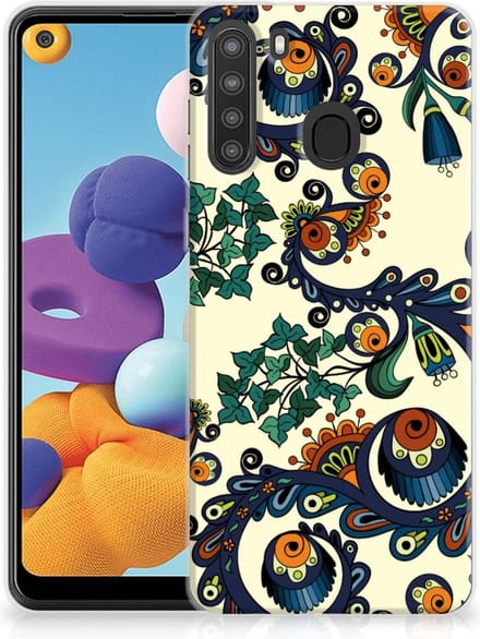 Siliconen Hoesje Samsung Galaxy A21 Barok Flower