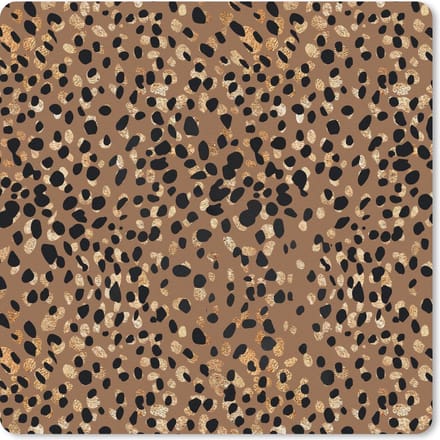 Muismat 20x20 cm - Mousepad Luipaard - Dierenprint - Goud - Muismatten