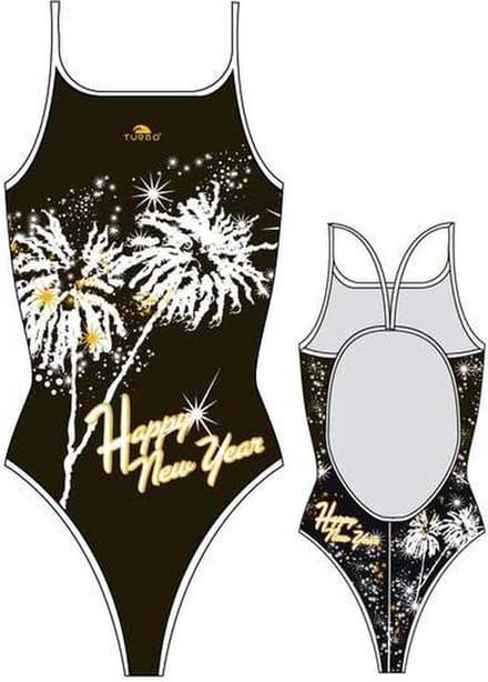 Turbo Happy New Year Zwemkleding Rood,Wit 2XL Vrouw