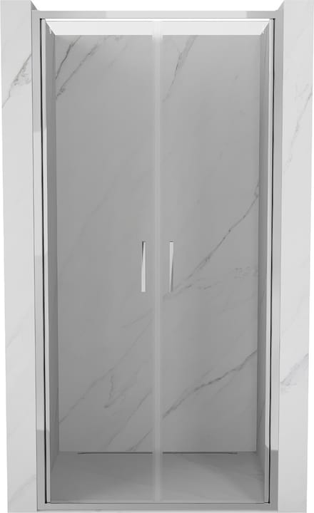 Mexen Exo dubbele scharnierende douchedeur 120 , transparant, chroom - 814-120-000-01-00