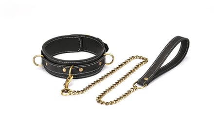 Liebe Seele - Warrior Princess - Stoere Lederen Collar met Messing Hardware - Zwart - Uit Japan