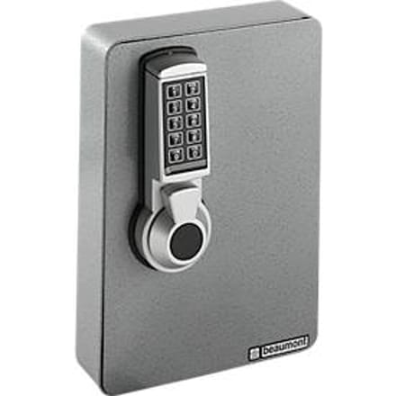 Sleutelkast, elektronisch slot, 24 haken, zilver hamerslag