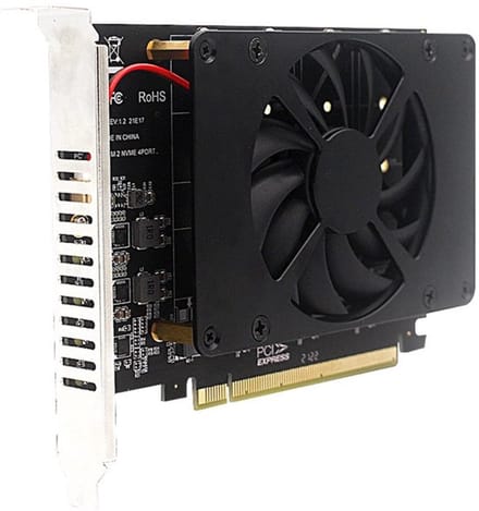 Allecto - 4 in 1 PCIe Adapter - M.2 naar PCIe 16x - Actieve Koeling