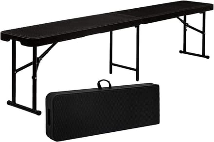 Weerbestendige Inklapbare Bierbank voor Tuin - Rotan Look - 184x30x43 cm