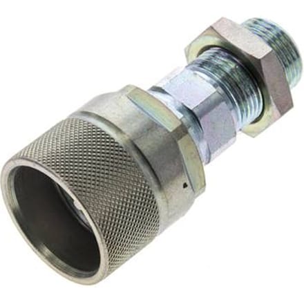 Stalen DN 10 Hydraulische Koppeling Insteeknippel 12 mm S Knelring Schotkoppeling ISO 14541/8434-1 D M28 x 2