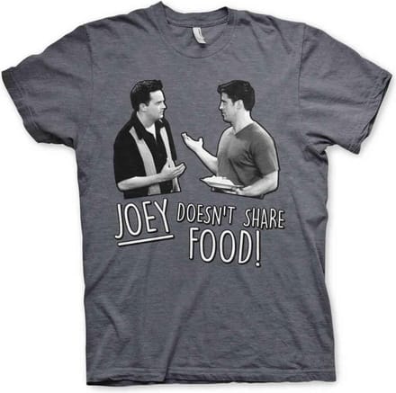 Friends Heren Tshirt -S- Joey Doesn't Share Food Grijs