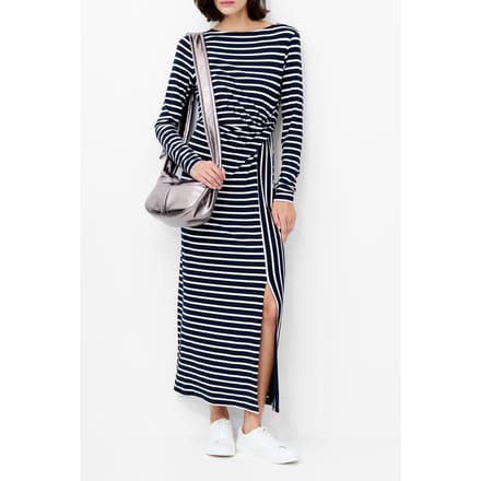 French Connection Kyra Jersey Dress Navy White Größe: L | Maxikleider Outlet | Damen | Weiß