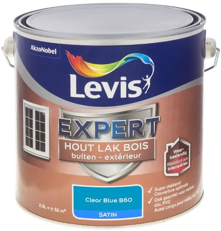 Levis - Expert Hout Lak Buiten Satin Mix - Clear Blue B60 - Mengverf - 2,5 L