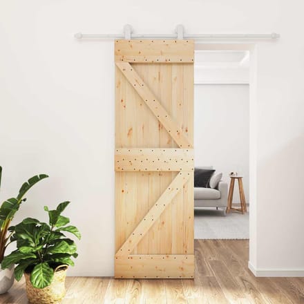 vidaXL - Schuifdeur - 70 - x - 210 - cm - Massief - Pine - Hout - (Onbehandeld)