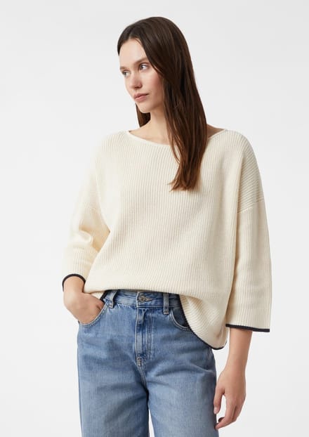 comma - female - Boxy fit trui met contrasterende details
