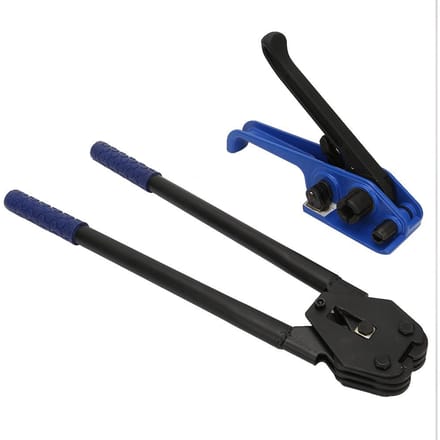 Blauwe Handmatige Stalen Bandspanner Krimper Riemen Strapping Banding Tool Verpakkingsmachine zwart