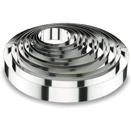 Ronde roestvrijstalen taartring Lacor 18/10 - 8X6 cm