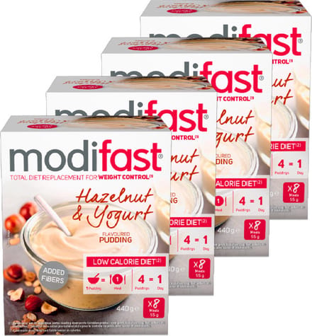 Modifast | Intensive Pudding | Yoghurt Hazelnoot| 4 Stuks | 4 x 440 g