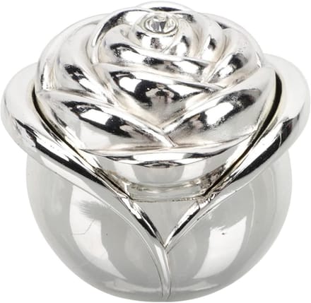 Sieradendoos - Ringendoosje Opslaghouder - Sieraden Opbergen - Rozenvorm Ontwerp - 5.5 x 5.4 x 4.8 cm - Zilver